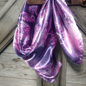 Wild Rag Purple and Pink Paisley New Cowboy Western Neck Scarf Bandanna by Double B Wild Rags