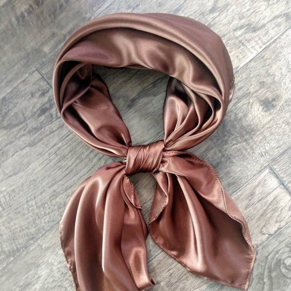 WILD RAG SOLID 206 Chocolate Brown Cowboy Western Neck Scarf Bandanna by Double b Wild Rags