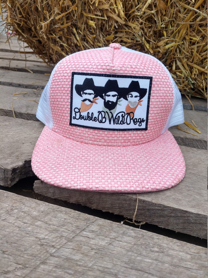 Double B Wild Rags Vintage Western Straw Snapback Trucker Hat cap 4 different colors