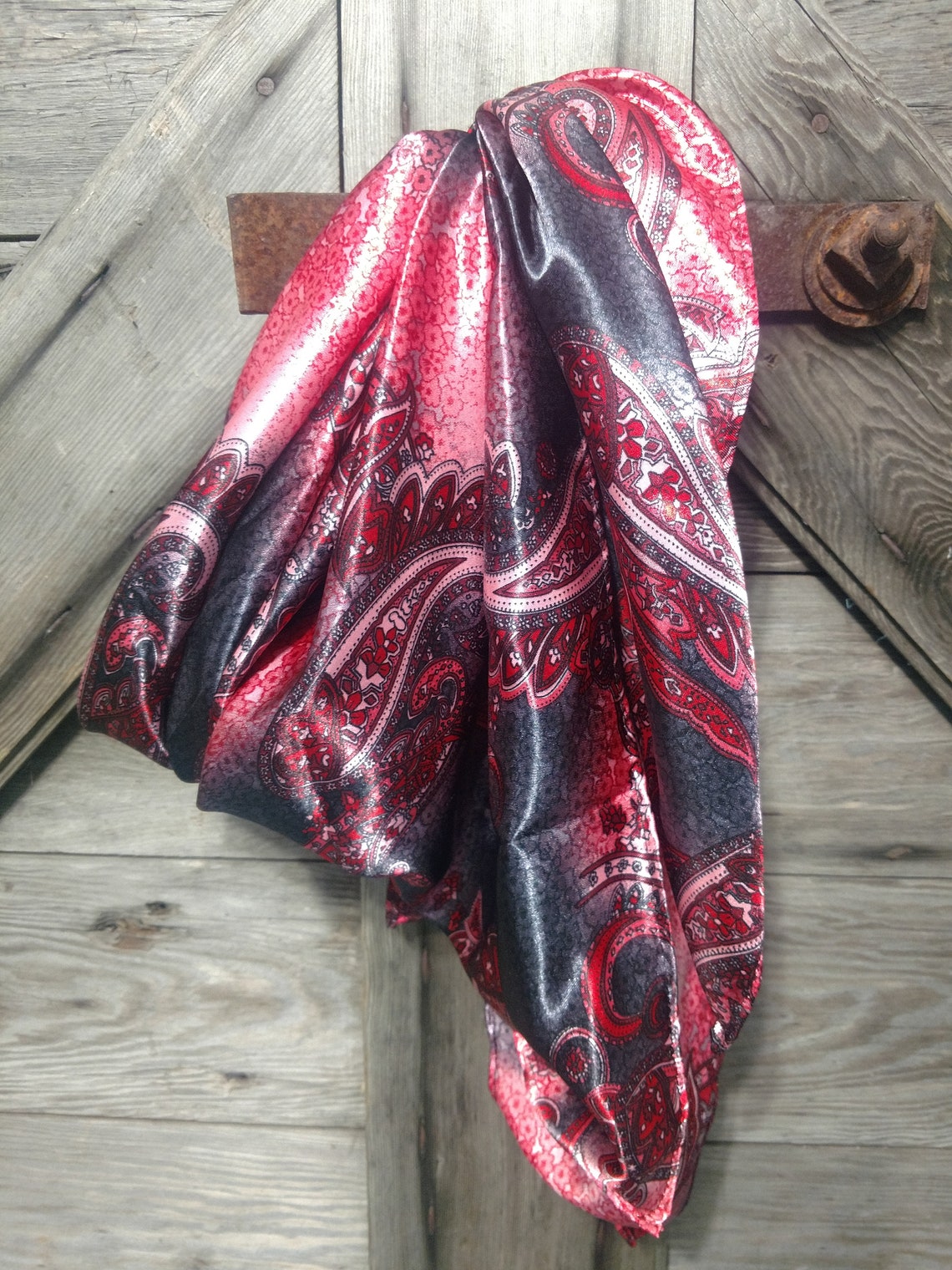 Cowboy Neck Rags Wild Rag Red and Black Paisley Cowboy Western Neck Scarf Bandanna by ...