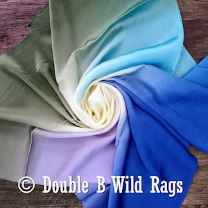BARGAIN WILD RAG Ombre Dark Blue Purple and Green by Double B Wild Rags Bandana Western Neck Scarf Neckerchief
