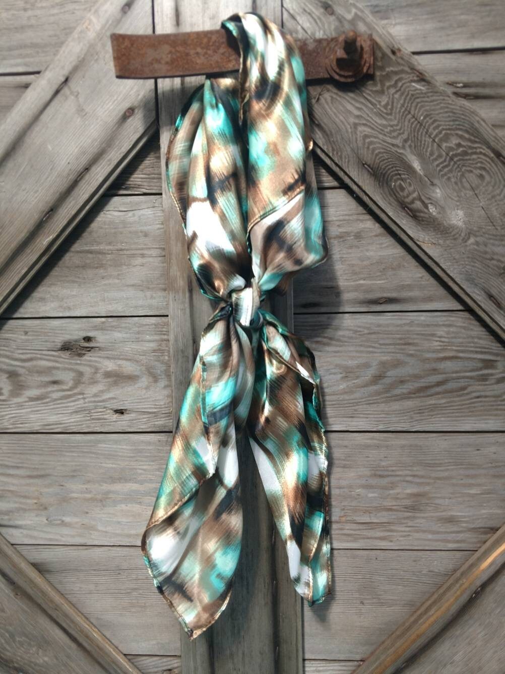 Turquoise Silk Scarf - Etsy