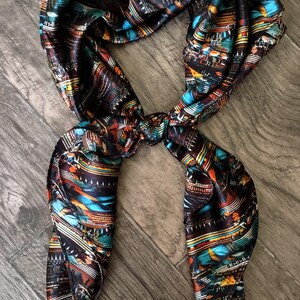 Cowboy Neck Rags Wild Rag 100% SILK Seed Bead Native Style Cowboy Western Neck Scarf ...