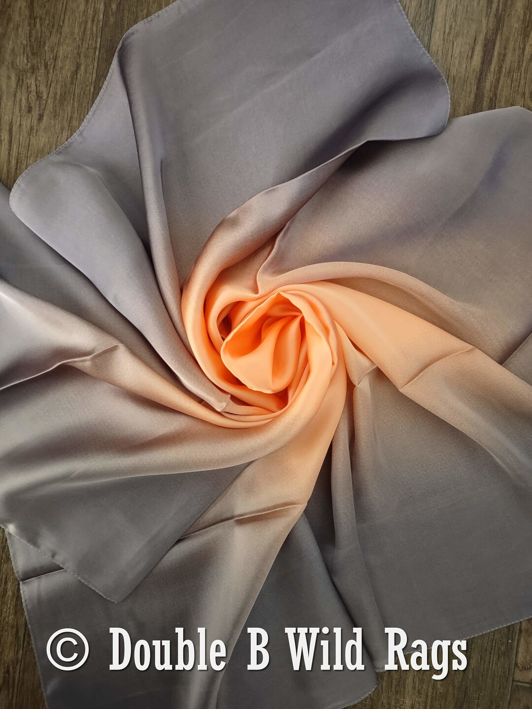 BARGAIN WILD RAG Ombre Purple Lavender Grey and Peach Orange by Double ...