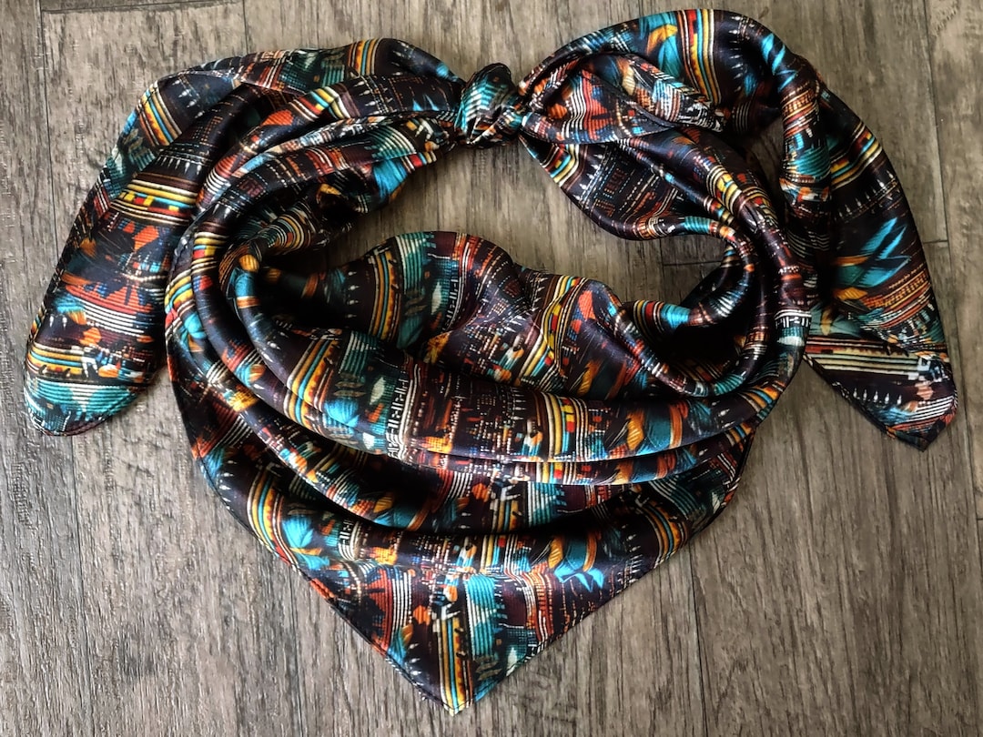 Wild Rag 100% SILK Seed Bead Native Style Cowboy Western Neck Scarf ...