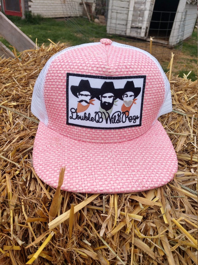 Double B Wild Rags Vintage Western Straw Snapback Trucker Hat cap 4 different colors