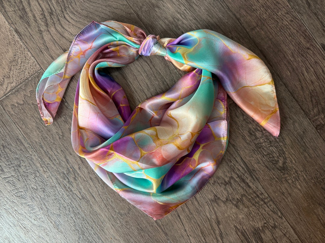 100% Silk Wild Rag Opal Gemstone and Gold by Double B Wild Rags - Etsy
