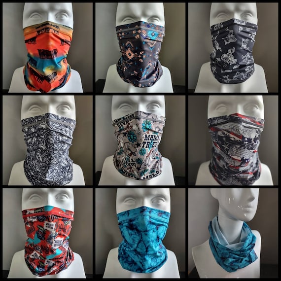 GAITER Western Buff Tube Scarf Head Band Face Mask Cowboy Cowgirl Rodeo  Serape by Double B Wild Rags 