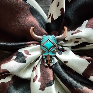 Concho Türkis und Kupfer Longhorn wilde Lumpen Schal gleiten