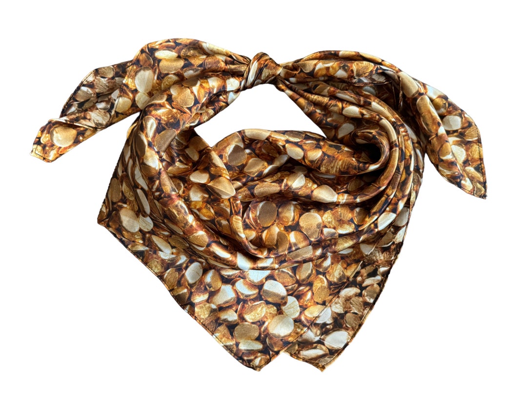 Silk Wild Rag Golden Gold Nugget Print by Double B Wild Rags - Etsy