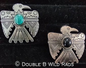 Wild Rag SLIDE 507 Thunderbird Concho Copper or Antique Silver Scarf Slide from Double B Wild Rags