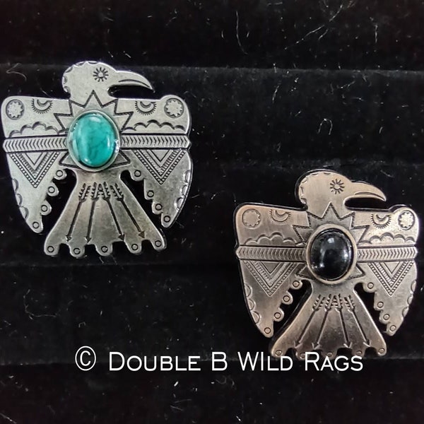 Wild Rag SLIDE 507 Thunderbird Concho Copper or Antique Silver Scarf Slide from Double B Wild Rags