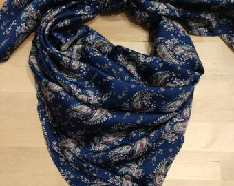 Pañuelo para el cuello estilo vaquero estilo western azul marino con estampado retro de cachemira de Wild Rag, de Double B Wild Rags