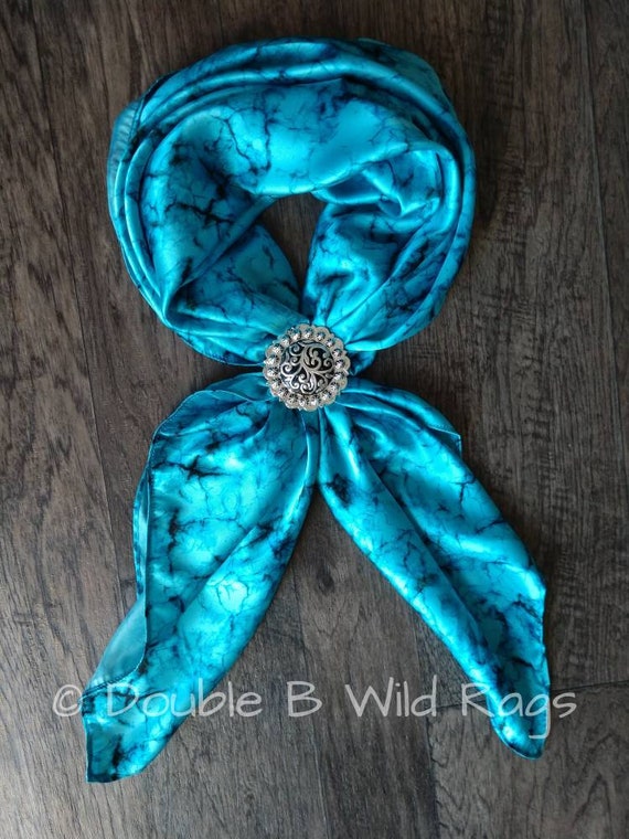 Wild Rag Black and Turquoise Accessoires Sjaals & omslagdoeken Bandanas 