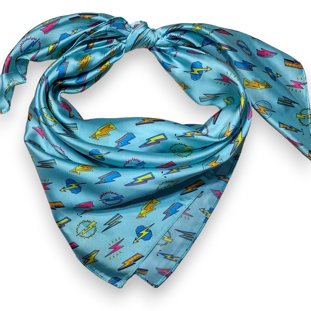 Wild Rag Light Turquoise Blue With 90's Lightning Bolt - Etsy