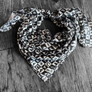 Wild Rag Wild West Black and White Check Western Cowboy Neck Scarf Bandana by Double B Wild Rags