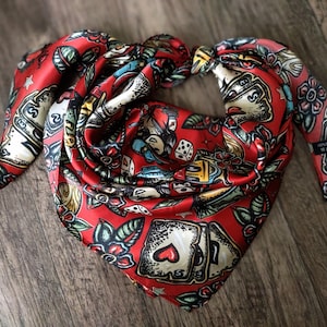 Wild Rag 100% SEIDE Tiefrot Wild Westen Saloon Kasino Cowboy Western Halstuch Bandana von Double B Wild Rags