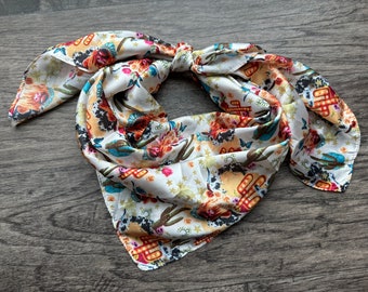 WILD RAG SCARF Boho Cactus Highland Cow Cowboy Cowgirl Western Neck Scarf Bandanna
