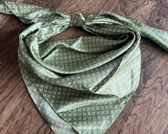 WILD RAG Sage Green and Ivory Motif Cowboy Western Neck Scarf Bandanna by Double B Wild Rags