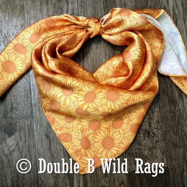 Wild Rag Yellow Sunflower Cowboy Western Neck Scarf Bandanna by Double B Wild Rags