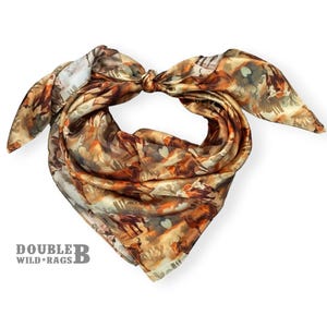 Wild Rag 100% SEIDE Wüstenrind und Kaktus Cowboy Halstuch Bandana von Double B Wild Rags
