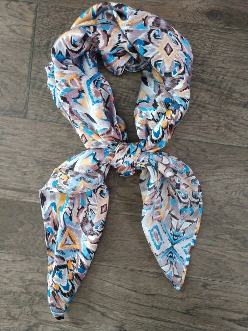 Wild Rag Blue and Orange Tribal Cowboy Western Neck Scarf - Etsy