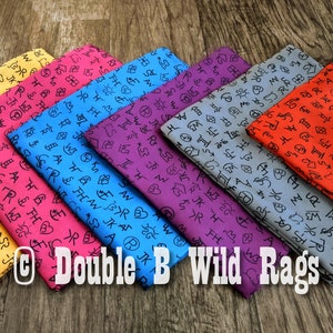 Wild Rag MISC 436 Livestock Scattered Brands Cowboy Western Neck Scarf Bandanna by Double B Wild Rags