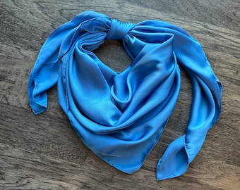 Wild Rag solid Blue Bell #17  Cowboy Western Neck Scarf Bandanna by Double B Wild Rags