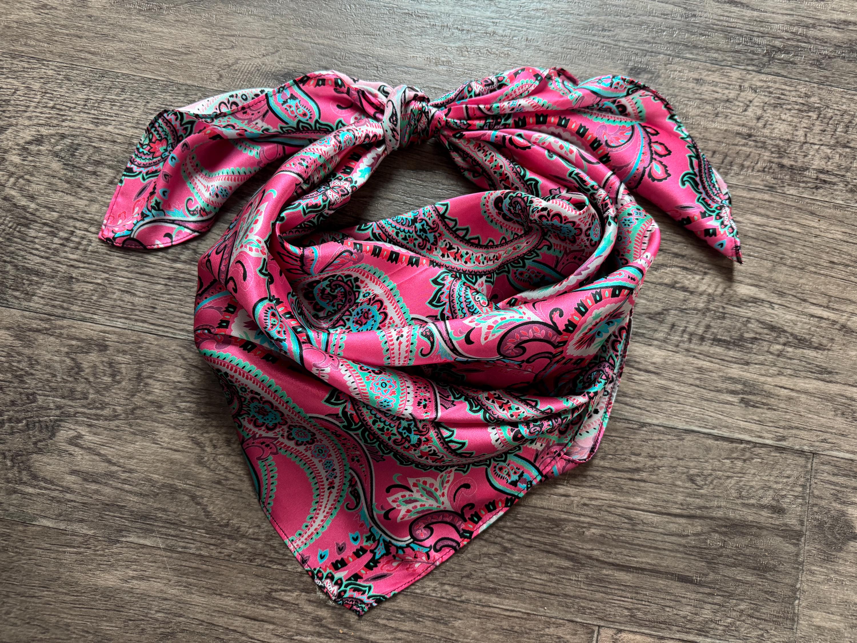 Classic Rag 100% Silk Wild Rag Classic Paisley Red Brown Pink Black Purple Blue by ...