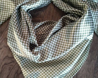 Wild Rag Dark Sage Green and White Gingham Houndstooth Cowboy Western Neck Scarf Bandanna by Double B Wild Rags