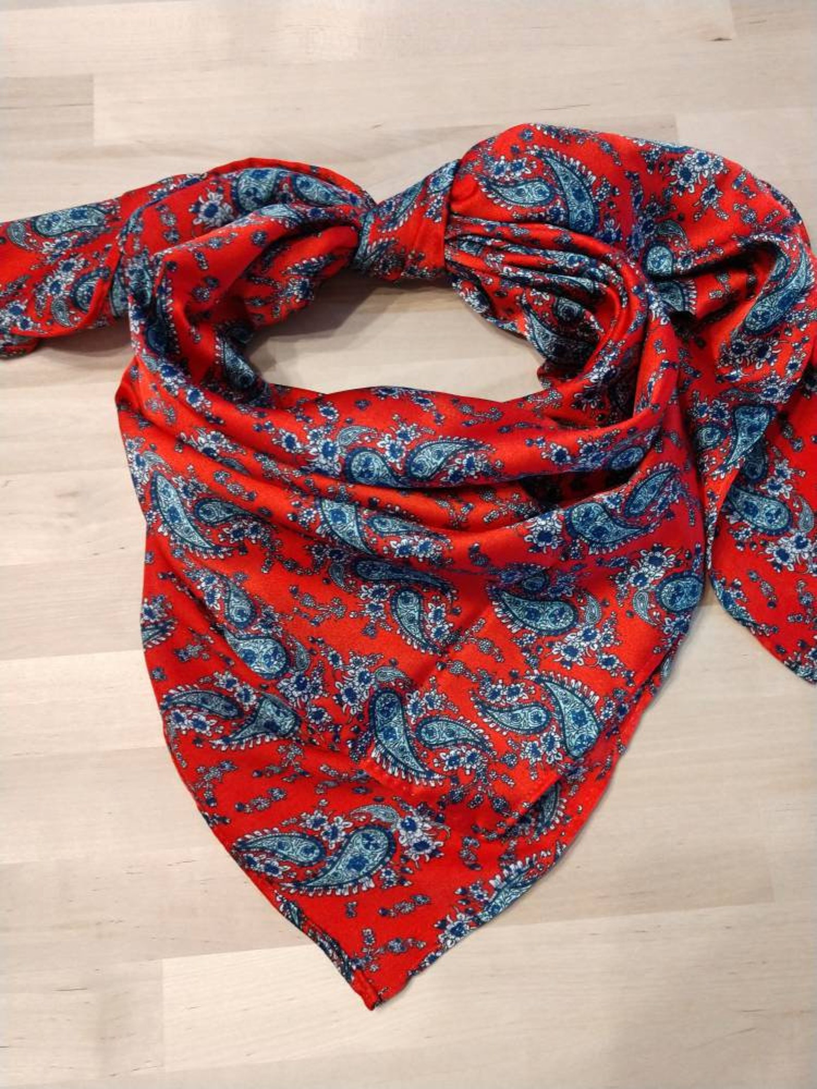 Cowboy Neck Rags Wild Rag PAISLEY 101 Retro Red Cowboy Western Neck Scarf Bandanna by ...