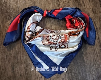 Wild Rag BARGAIN CORNER Red and Blue Bits and Tack Cowboy Western Neck Scarf by Double B Wild Rags