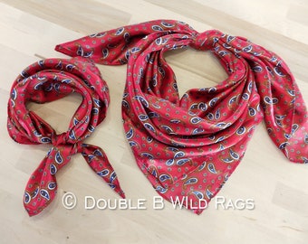 WILD RAG PAISLEY rode, marineblauwe en koperen paisley western sjaal bandana van Double B Wild Rags