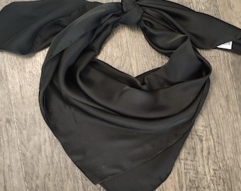 Wild Rag Solid Black Western Cowboy Neck Scarf Bandanna by Double B Wild Rags