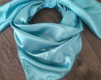 Wild Rag Tiny Pin Polka Dot Light Turquoise Cowboy Western Neck Scarf Bandanna by Double B Wild Rags