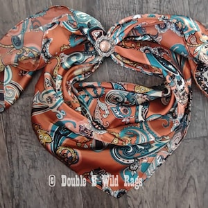 Wild Rag PAISLEY 144 Burnt Sienna Regal Paisley Cowboy Western Neck Scarf Bandanna by Double B Wild Rags