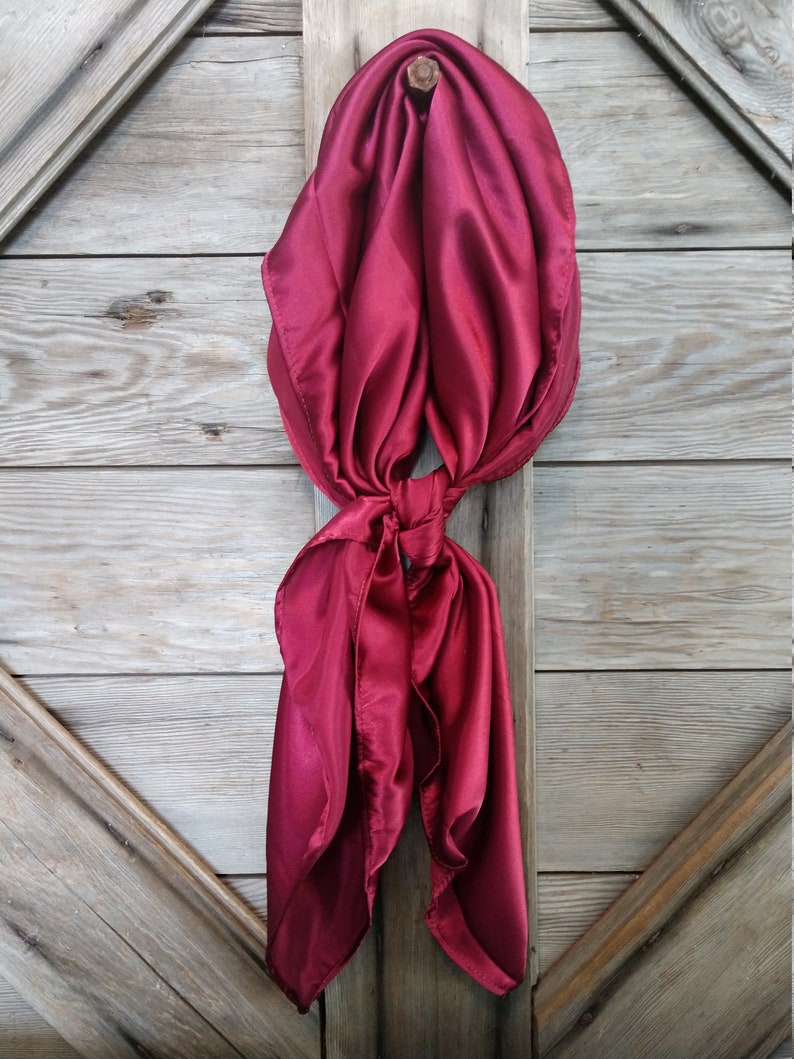 Wild Rag Bandana Silk Scarf Red Black Navy Blue Green