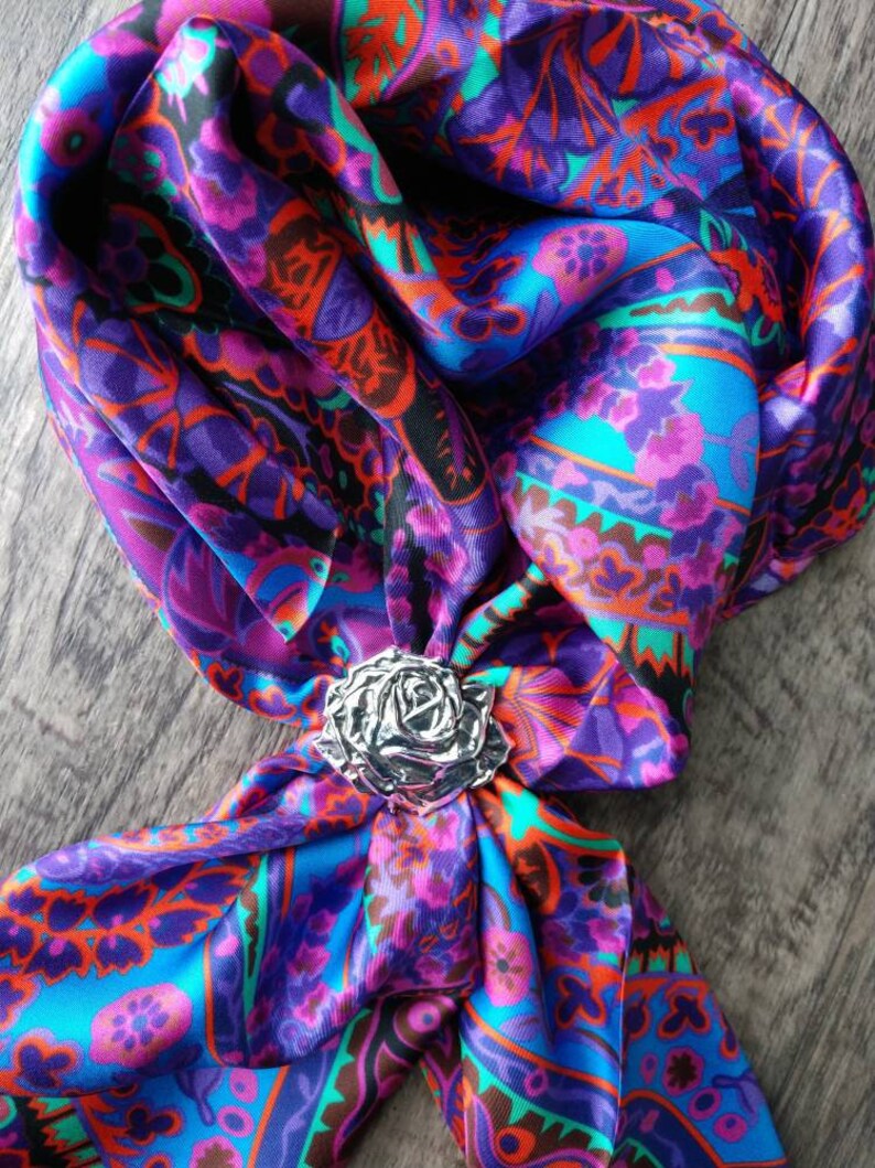 Wild Rags 100% Silk Bright Purple Paisley Cowboy Western Neck | Etsy