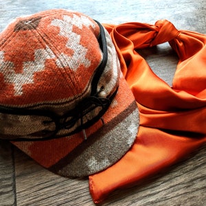 Stockman's Wool Hat Rust Orange Navajo Pattern Railroad cattleman's Cowboy winter hat Men's Women's Youth sizes