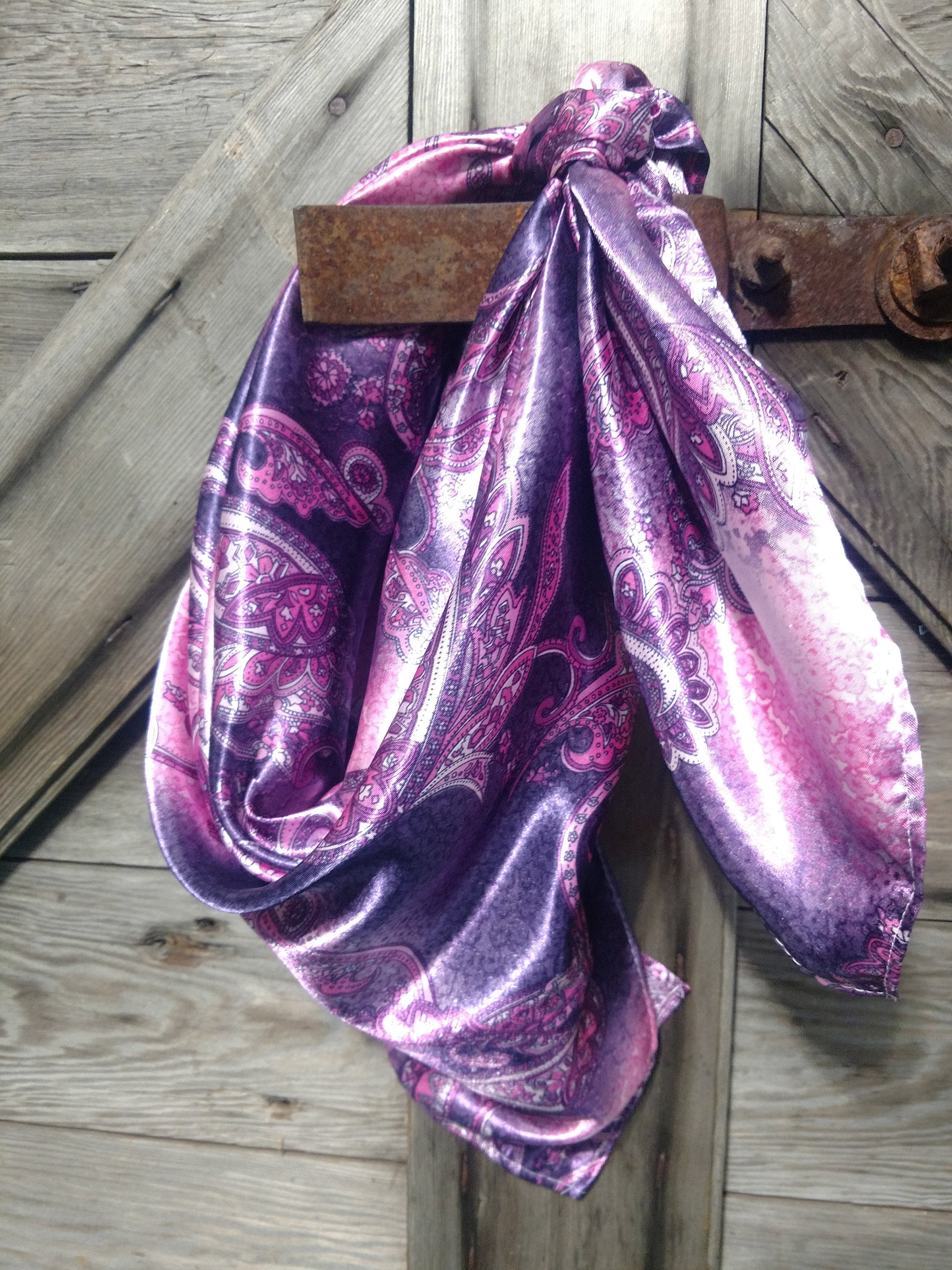 Paisley Pink Satin Scarfs - Etsy display picture 2