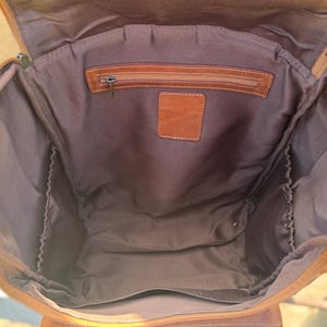 Genuine Western Cowhide Leather Backpack Diaper Bag Personal Item carry-on luggage by Double B Wild Rags image 5