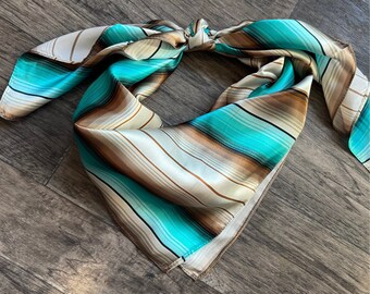 Wild Rag 100% SILK Native Teal and Gold Feather Cowboy Western Neck Scarf Bandanna by Double B Wild Rags main image 1