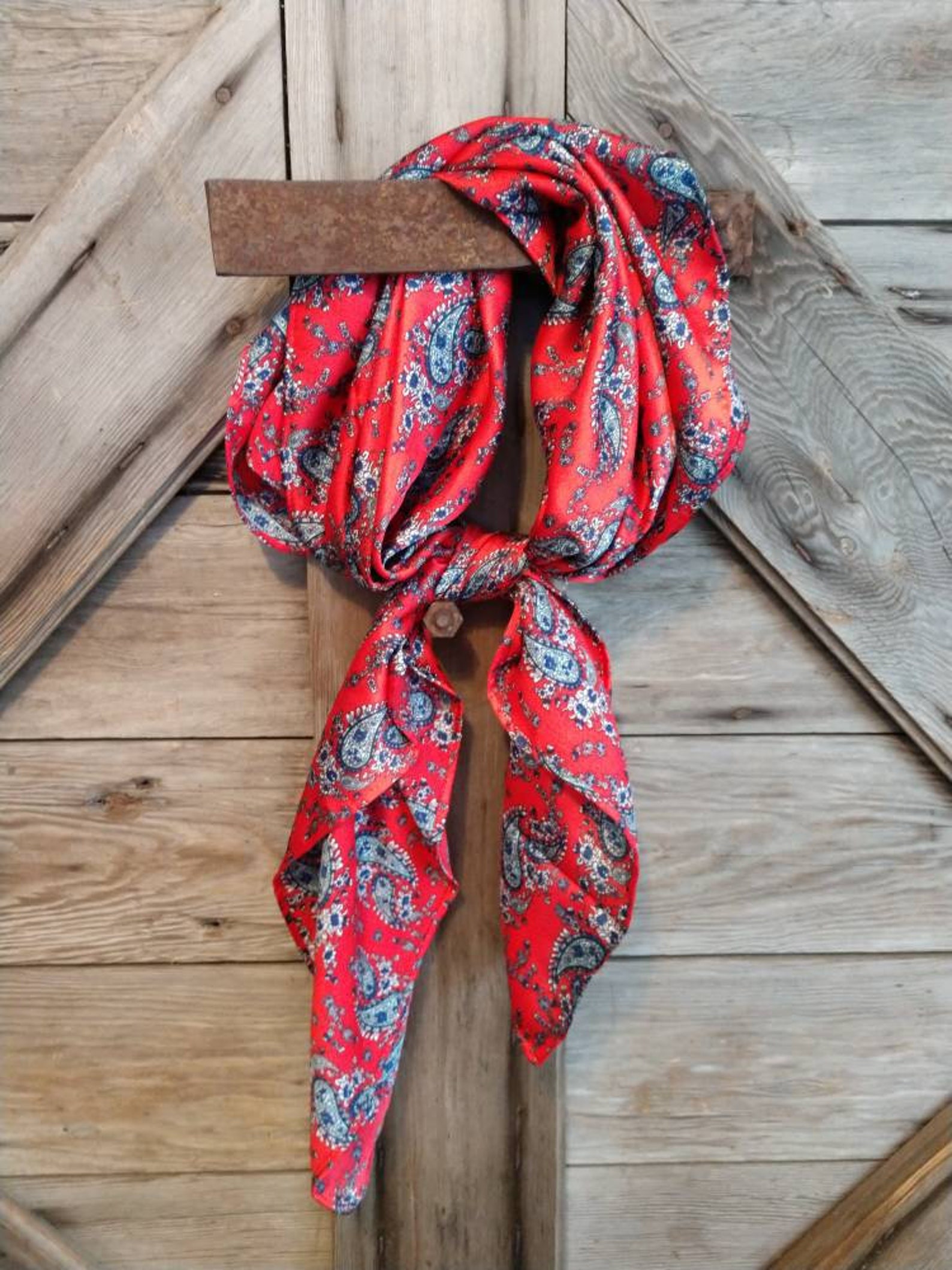 Wild Rag PAISLEY 101 Retro Red Cowboy Western Neck Scarf Bandanna by ...