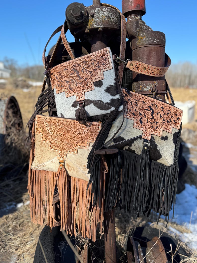 Western Rug Purses Genuine Western Cowhide Leather Purse and Wallet With Details and ...