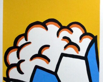 Cheddar Popcorn Screenprint Art