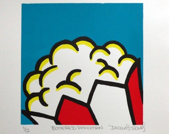 Buttered Popcorn Screenprint Art