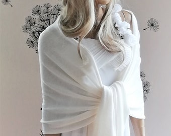 Stricken Kaschmir Schal,Weiße Wrap,Braut Schal,handgefertigter Schal,Wolle Schal,Hochzeit Schal,gestrickt Schal,Weiß Schal,Kaschmir Schal,Kaschmir Wolle