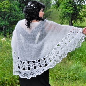 White Shawl,Hand Knitted Shawl ,Mohair Shawl,Party Scarf,Wedding shawl,Women Shawl,Wedding ,Bridal Accessories,Handmade Wraps,Bridal Shawl