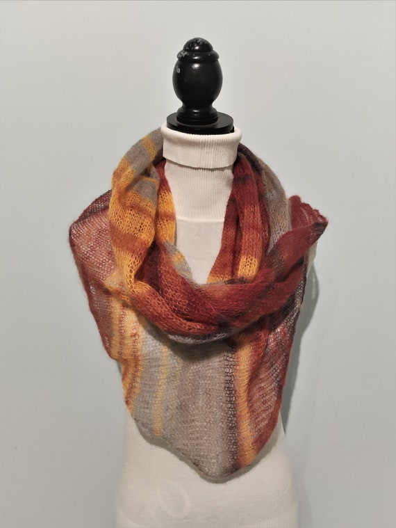 小物 Mame Wool Mohair Knitted Scarf BROWN Mame Wool Mohair Knitted Scarf BROWN