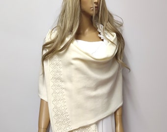 Knit Cashmere Shawl,White Wrap,Bridal Shawl,Handmade shawl,Wool Shawl,Wedding Shawl,Knitted Shawl,White Shawl,Cashmere Wrap,Cashmere wool